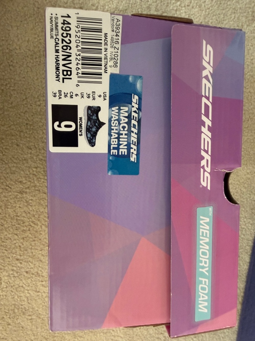 Skechers Memory Foam Shoes NWB , blue/green flowers, women size 9 - Picture 8 of 8
